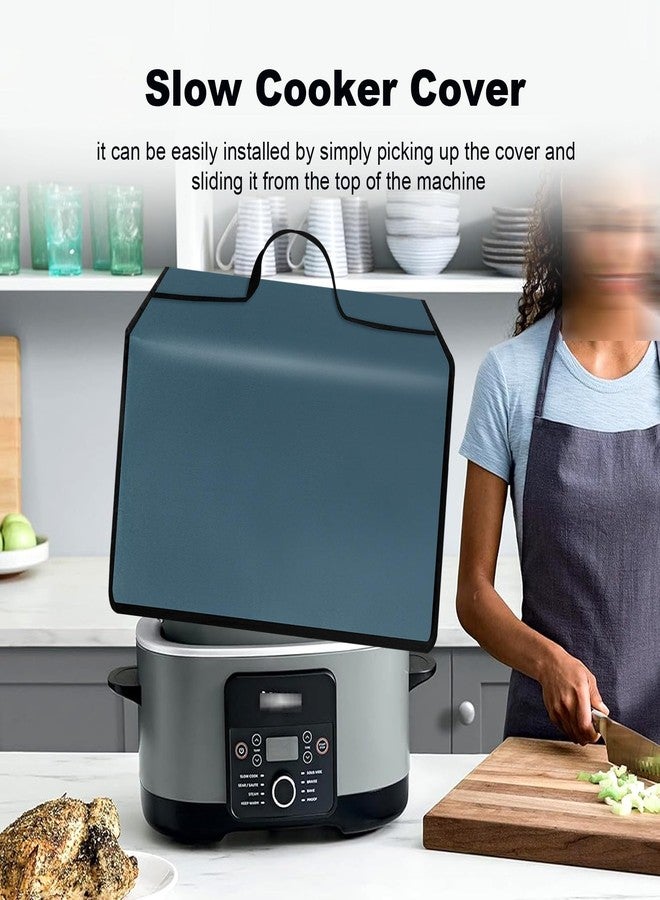 KronosRising Cooker Dust Cover Heavy Duty Waterproof and Dustproof Multi-Purpose Cookers Cover Compatible with Ninja MC1001 Foodi Possible PRO 8.5-Quart Slow Cooker Oven Safe,Blue - Image 2